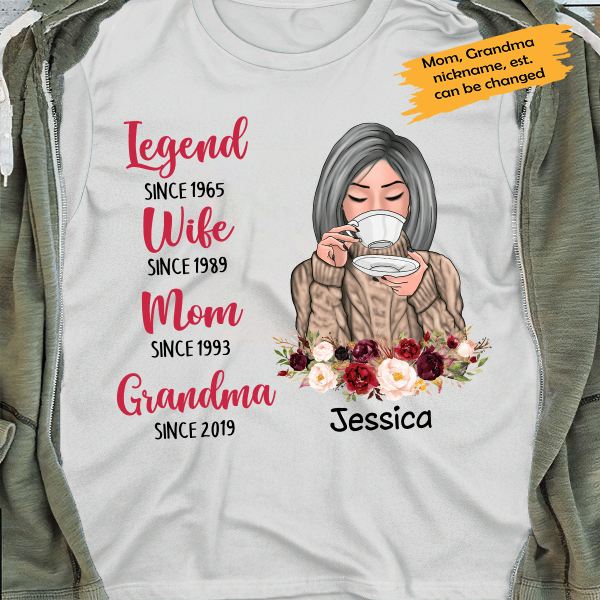 Legend, Wife, Mom, Gandma Personalized T-shirt Family Custom Shirt, Gift For Family
