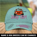 Customized Personalized Full Print Cap Jeep Girl  Dog