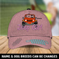 Customized Personalized Full Print Cap Jeep Girl  Dog