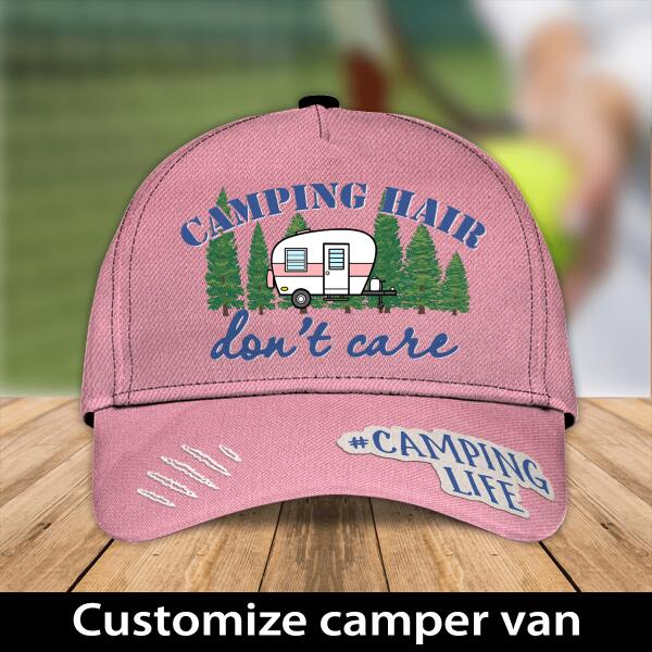 Personalized Cap Camping Hair Don't Care, Customized Cap, Camping Life