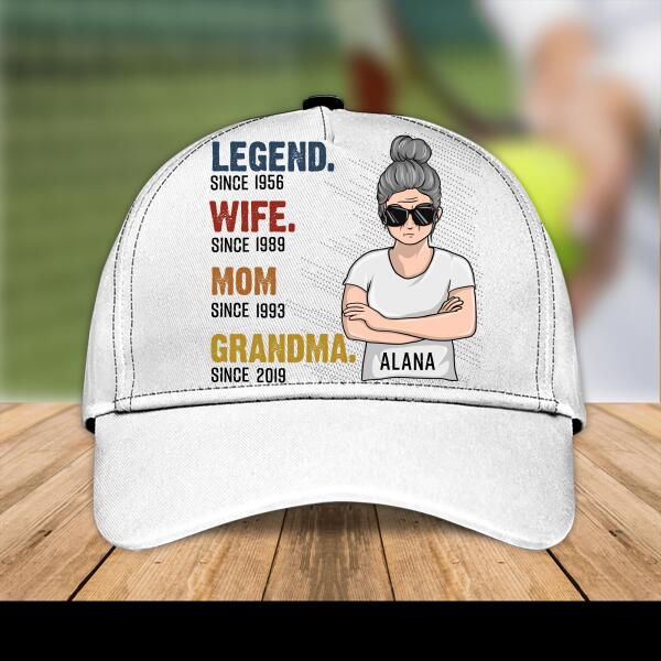 Personalized Print Cap Legend, Wife, Mom, Mama