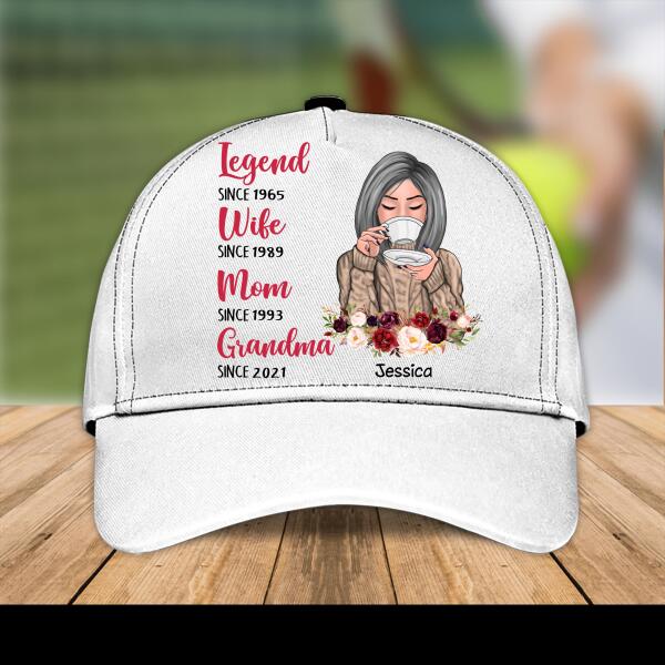 Legend, Wife, Mom, Gandma Personalized T-shirt Family Custom Cap, Gift For Family