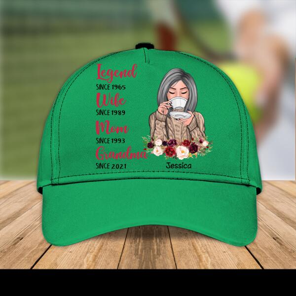 Legend, Wife, Mom, Gandma Personalized T-shirt Family Custom Cap, Gift For Family