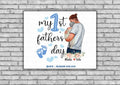 My First Father's Day Born Personalized T-Shirt, Mug, Poster, Canvas, Canvas Throw Pillow, Special Gifts From Dad To Son And Daughter