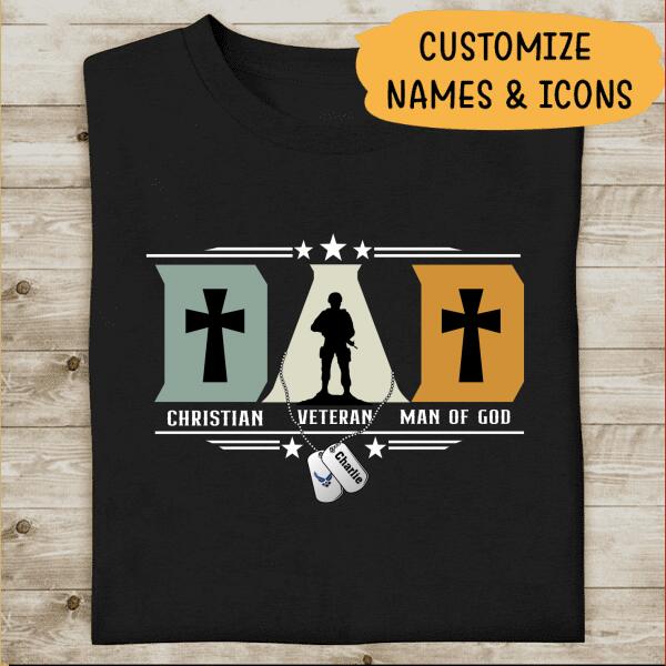 Dad Christian Veteran Man Of God Personalized T-shirt Special Gift