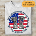 A Man His Combat Boots And His Dog Tags Personalized T-shirt For Both Man ANd Woman Veteran Shirt