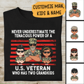 Never Underestimate The Tenacious Power Of A U.S. Veteran Personalized Veteran T-Shirt, Best Gift For Veterans Occasion