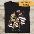 Like Father Like Son Personalized T-shirt, Best Gift For Firefighter