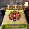 Customize Name Strong Firefighter Bedding Set