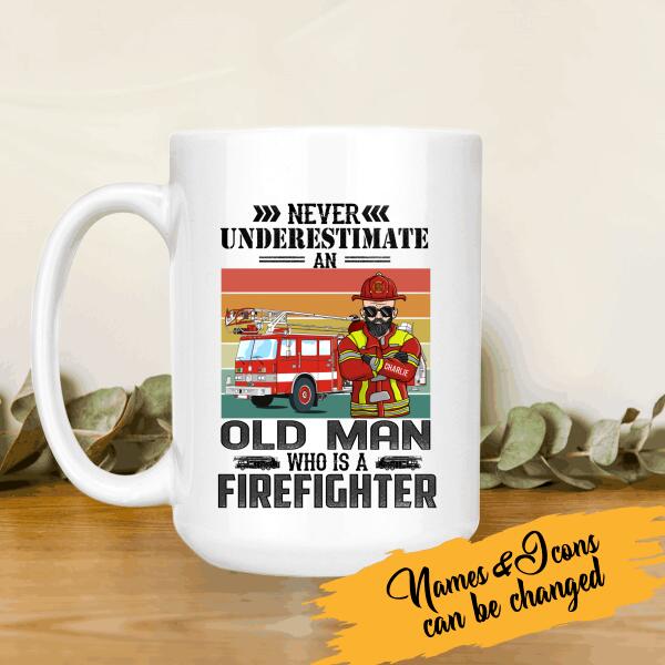 Never Underestimate An Old Man Who Is A Firefighter Personalized T-shirt, Best Gift For Firefighter