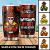 I'm A Firefighter I Only Fear God And My Wife You Are Neither Personalized Tumbler, Best Gift For Firefighter