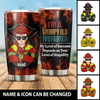 I'm A Grumpy Old Firefighter My Level Of Sarcasm Personalized Tumbler, Best Gift For Firefighter