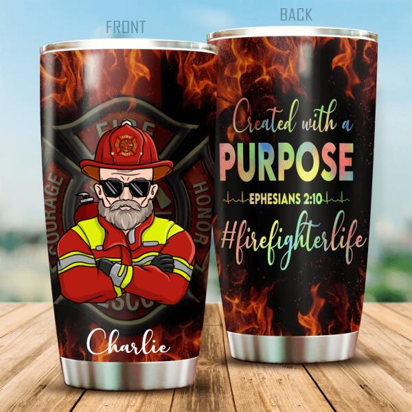 Created With A Purpose Personalized Tumbler Special Gift For Dad Papa Grandpa