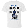 Police Dad Son Daughter Personalized Thin Blue Line T-Shirt, Best Gifts For Police Officers