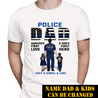 Police Dad Son Daughter Personalized Thin Blue Line T-Shirt, Best Gifts For Police Officers