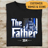 The Father Personalized Thin Blue Line T-Shirt, Best Gifts For Dad Police Officers