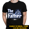 The Father Personalized Thin Blue Line T-Shirt, Best Gifts For Dad Police Officers