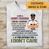 I Am A Grumpy Policeman I Served I Sacrificed I Don't Regret Personalized T-Shirt, Best Gift For Police