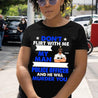 Don't Flirt With Me My Man Police Officer And He Will Murder You Personalized T-shirt, Best Gift For Police's Wife