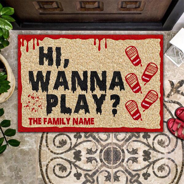 Hi Wanna Play Personalized Doormat Special Gift Home Decor