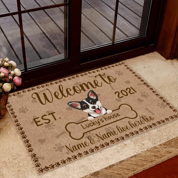 Welcome To Personalized Doormat For Dog Lover Special Gift Home Decor