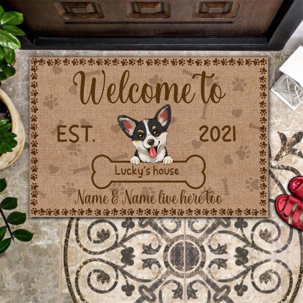 Welcome To Personalized Doormat For Dog Lover Special Gift Home Decor