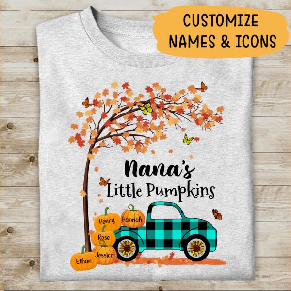 Nana's Little Pumpkin Personalized T-shirt Halloween Tee Best Gift For Mom Mama Grandma