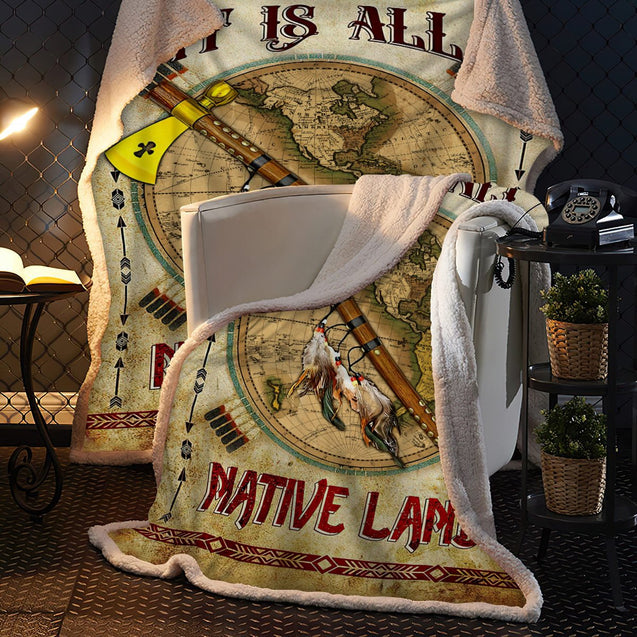 Native American 3D All Over Printed Blanket