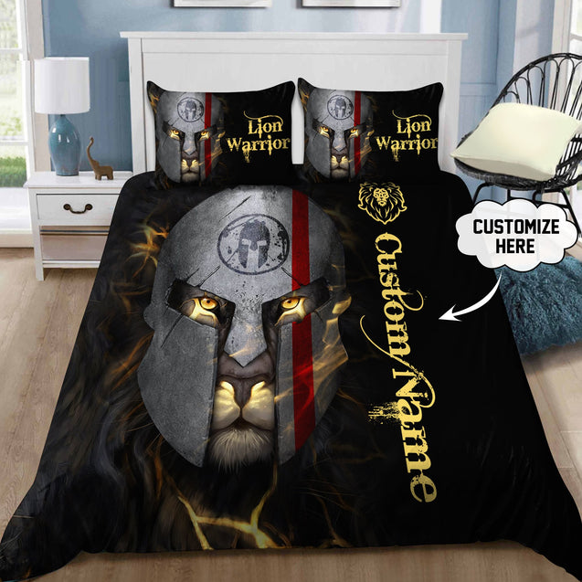 Lion Sparta Warrior Custom Bedding Set with Your Name