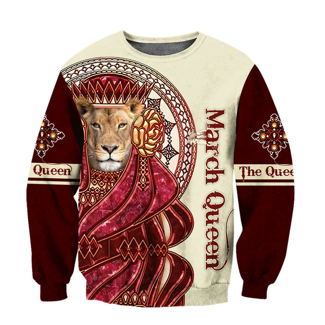 March Lion Queen Poker 3D All Over Printed Shirt for Women