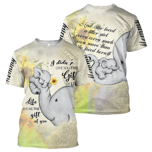 3D All Over Print Love Mom Elephant Shirt and short for man and women PL-Apparel-PL8386-T-shirt-S-Vibe Cosy™