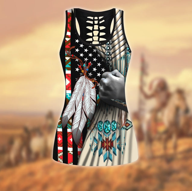 Native American 3D All Over Printed Legging + Hollow Tank