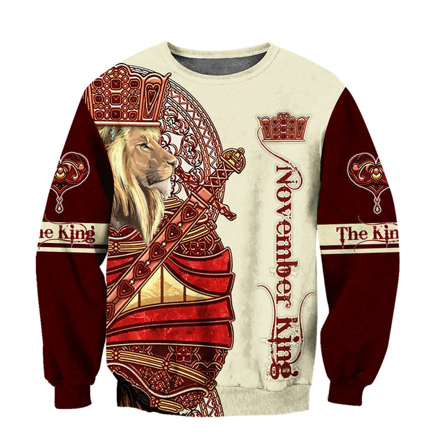 November Lion Royal King  3D All Over Printed Unisex Shirts