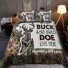 Love Gift Couple Deer Custom Name 3D Bedding Set LAM