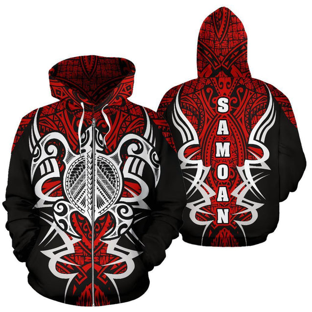 Samoan Turtle Polynesian Hoodie - Armor Style-ALL OVER PRINT HOODIES (P)-PL8386-Zip-up Hoodie-5XL-Vibe Cosy™