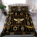 Bee And Jewish Symbols All Over Printed Bedding Set MEI