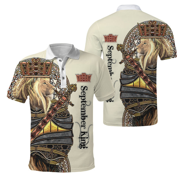 Custom Name September King Lion 3D All Over Printed Unisex Shirts