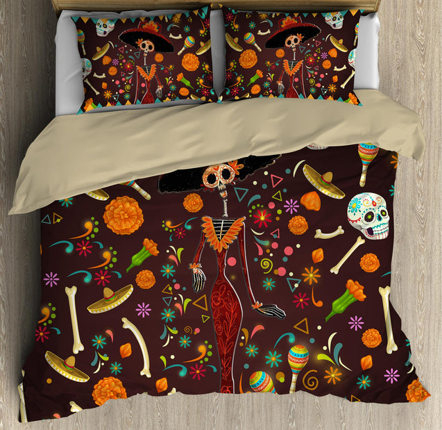 Mexican Skull Girl Bedding Set DQB07312005-TQH