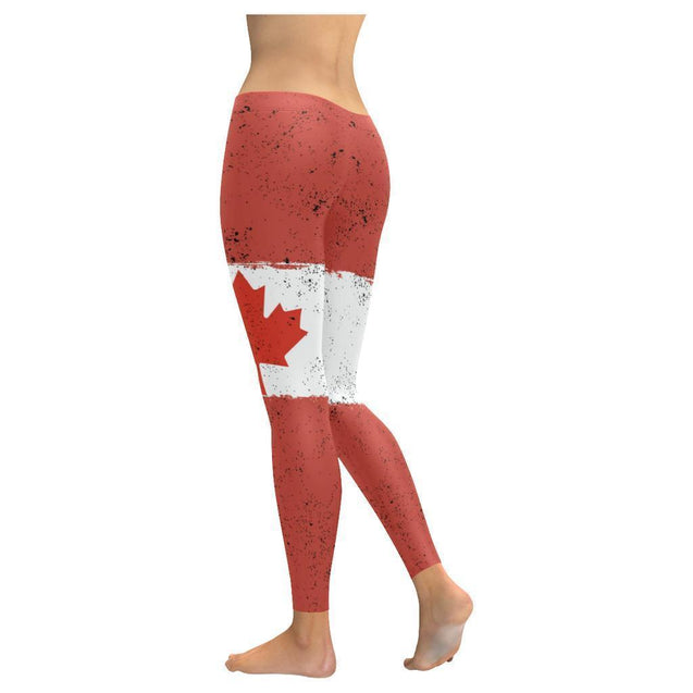 CANADA GRUNGE FLAG LEGGING A0-Apparel-Khanh Arts-Legging-S-Vibe Cosy™