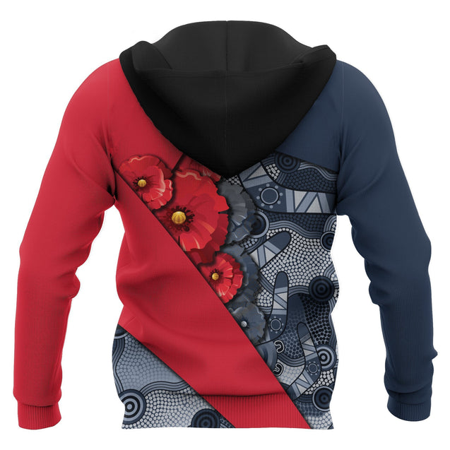 Australia Aboriginal Hoodie Anzac Day ver1-Apparel-NNK-Hoodie-S-Vibe Cosy™