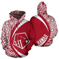 Hawaii Polynesian Tribal Hoodie - Circle Style White And Red Color - AH-ALL OVER PRINT HOODIES (P)-Phaethon-Hoodie-S-Vibe Cosy™