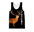 Premium December Deer Customize Name 3D All Over Printed Shirts