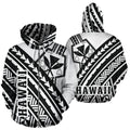 Hawaii Kanaka Polynesian Hoodie - Poly Style Black And White - AH - J1-ALL OVER PRINT HOODIES (P)-Phaethon-Zip-Up Hoodie-S-Vibe Cosy™