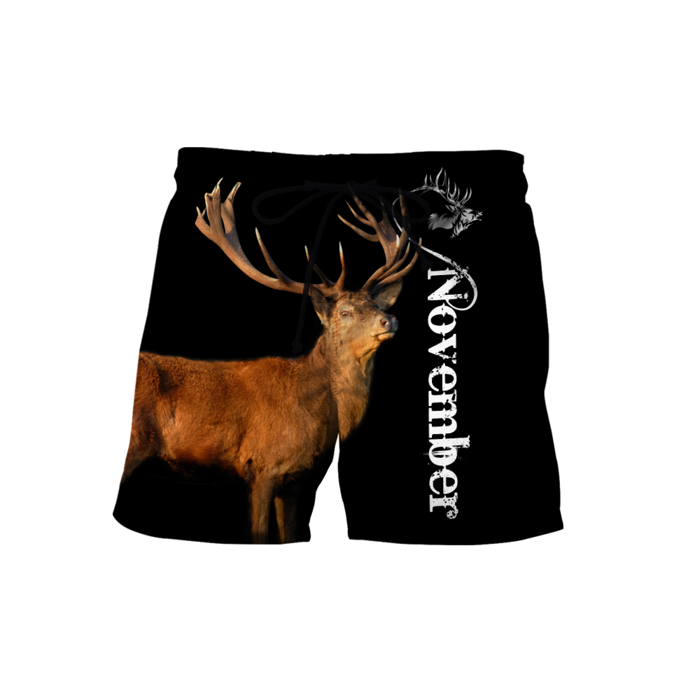 Premium November Deer Customize Name 3D All Over Printed Shirts