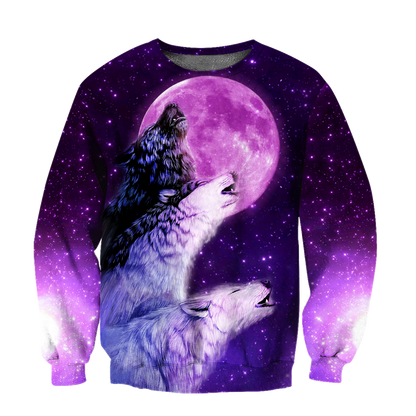 All Over Printed Purple Wolves Hoodie DA300920201-MEI
