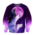 All Over Printed Purple Wolves Hoodie DA300920201-MEI