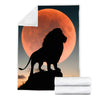 Lion in Sunset Portrait blanket