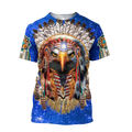 Eagle Native American Blue Galaxy 3D All Over Printed Shirts DA140920202-LAM