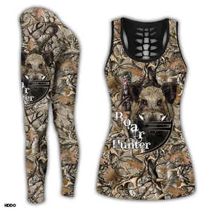 Boar Hunting Camo Orange Combo Tank Top + Legging TA043006-Apparel-TA-S-S-Vibe Cosy™