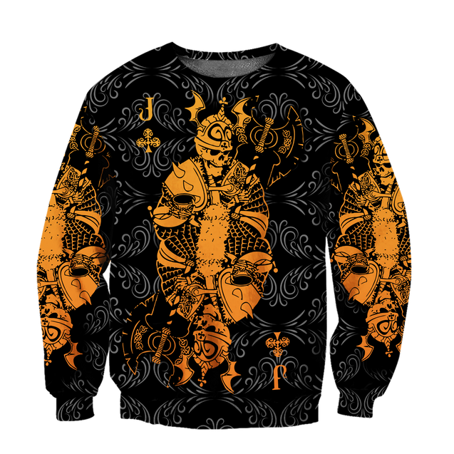 3D Jack Club Skull Poker Over Printed Hoodie